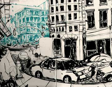 NYC drawings by Robert Scholten